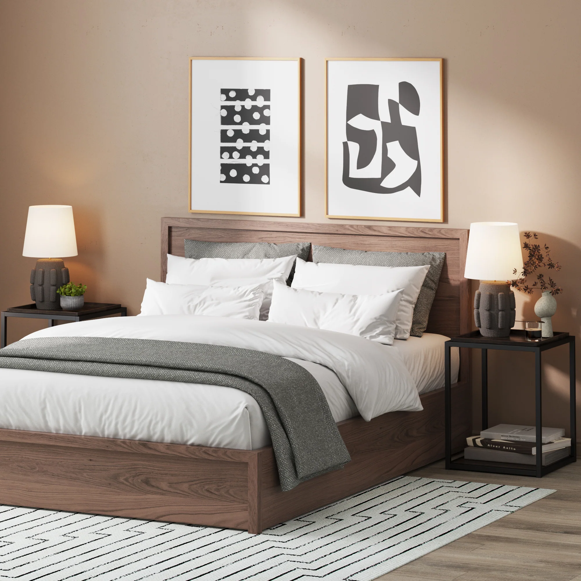 Wood Tray Top End Table Nutmeg