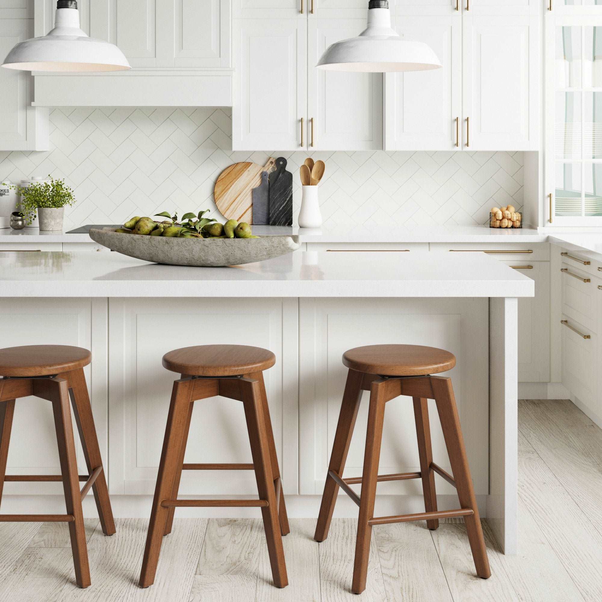 Wood Swivel Counter Height Bar Stool
