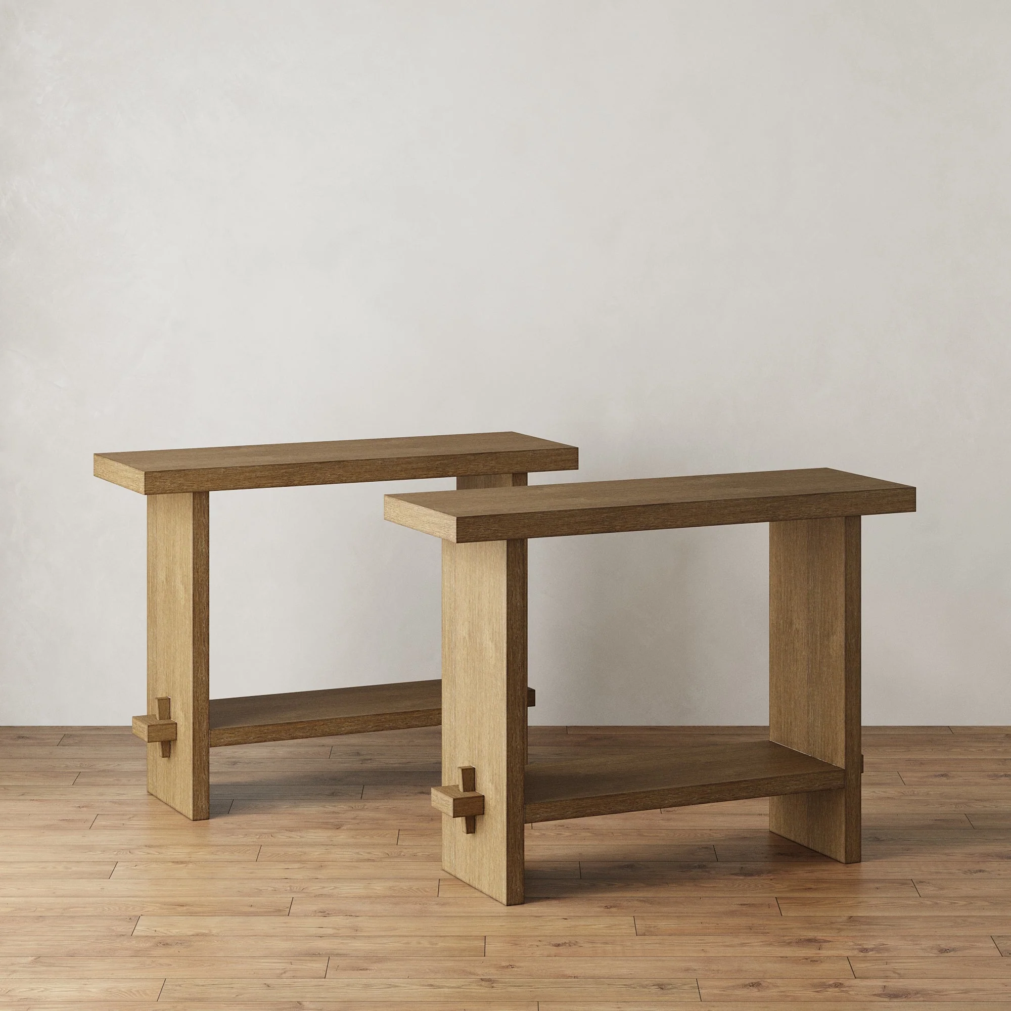 Wood Console Sofa Tables Light Brown