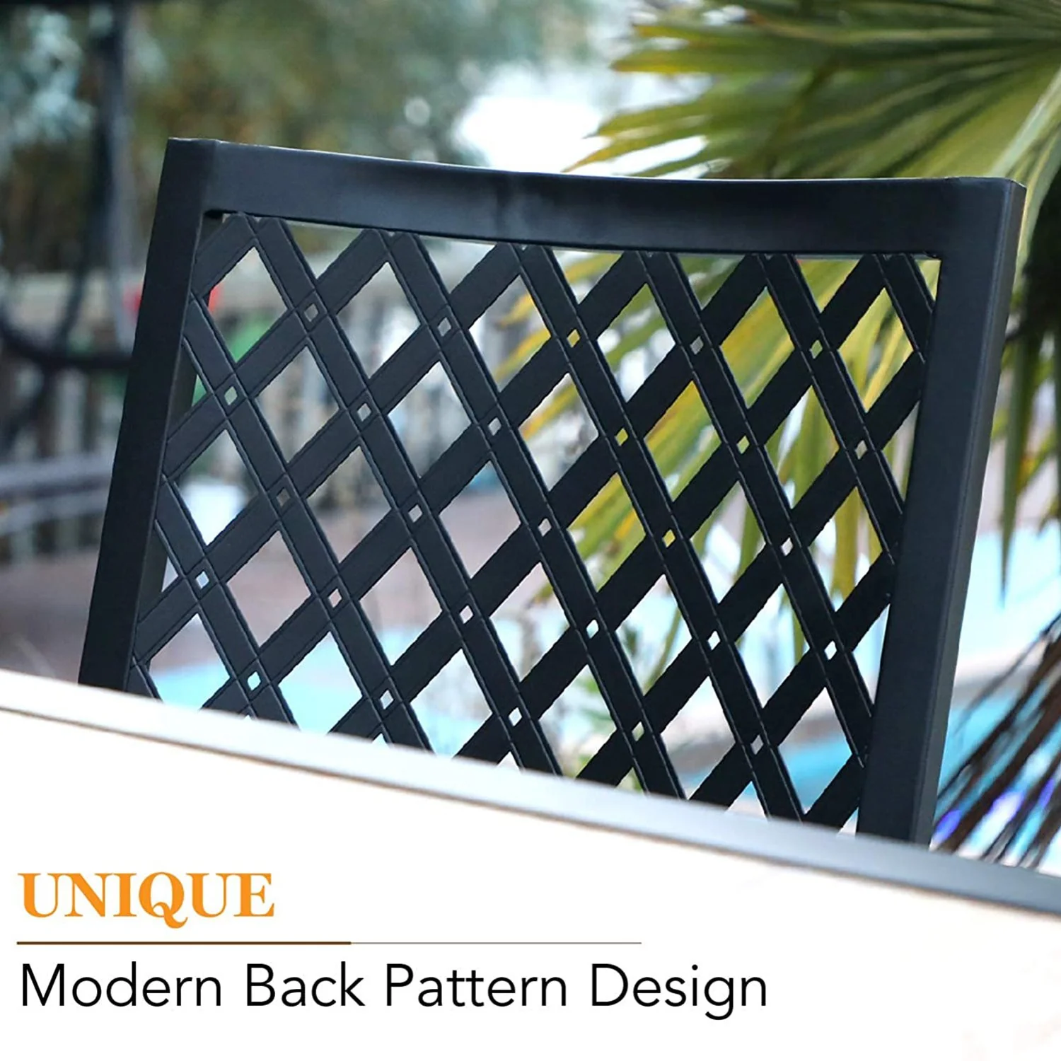 PHI VILLA 5-Piece Metal Round Table & 4 Swivel Chairs Outdoor Patio Dining Set