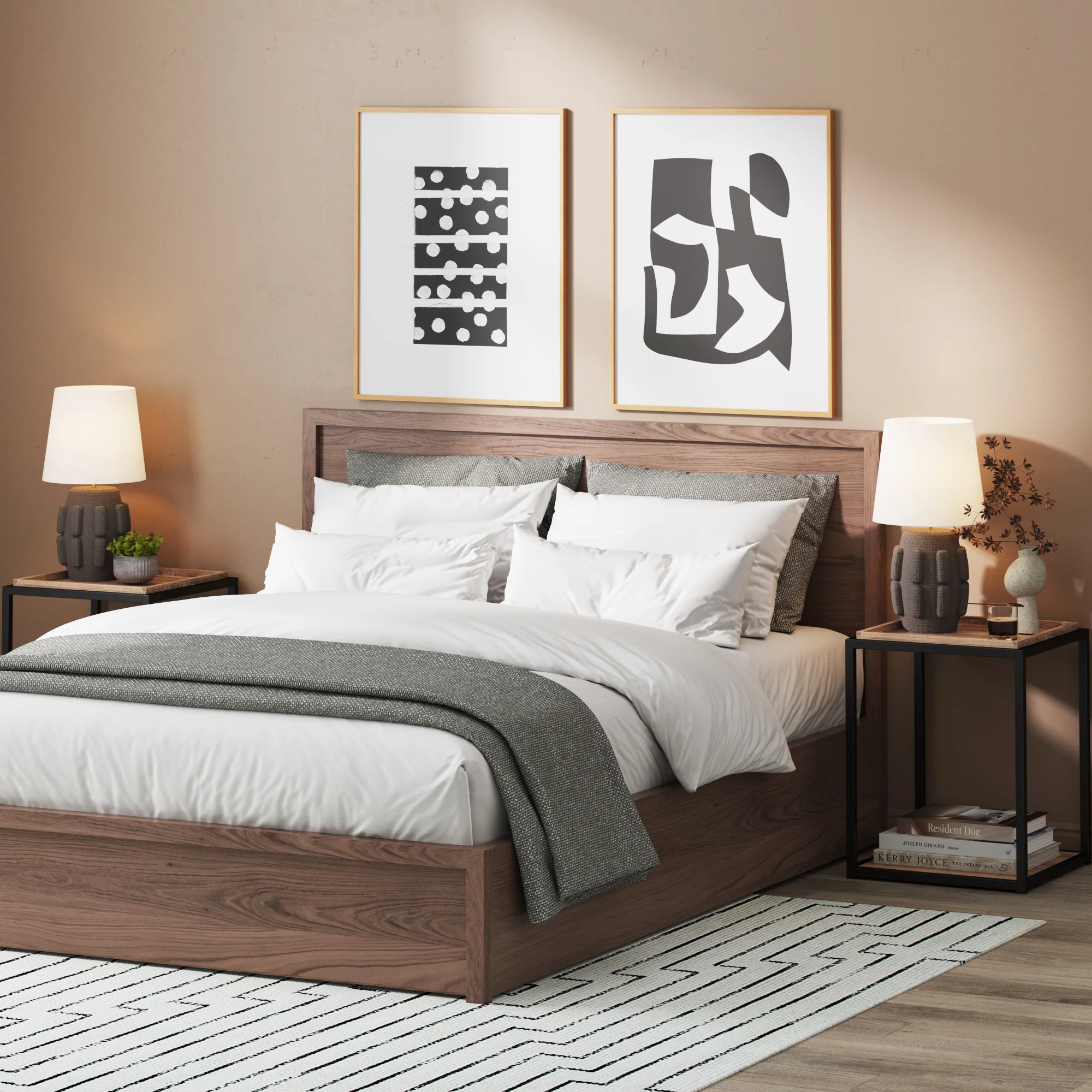 Wood Tray Top End Table Reclaimed Oak