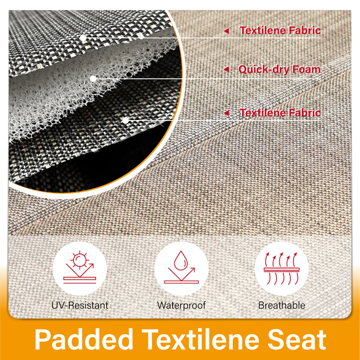 PHI VILLA 5-Piece High-back Padded Swivel Texitilene Outdoor Dining Set