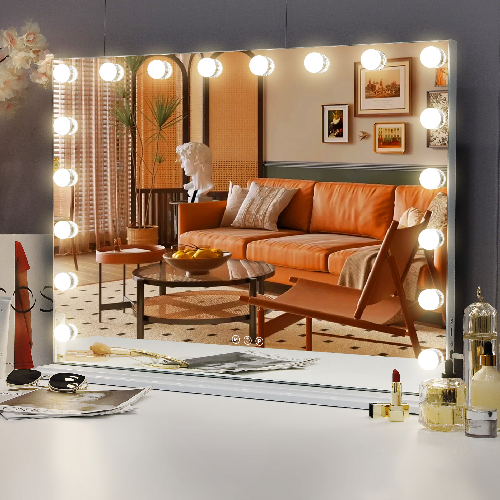 Fenchilin 32''x23'' Large Hollywood Vanity Mirror with Lights USB ...