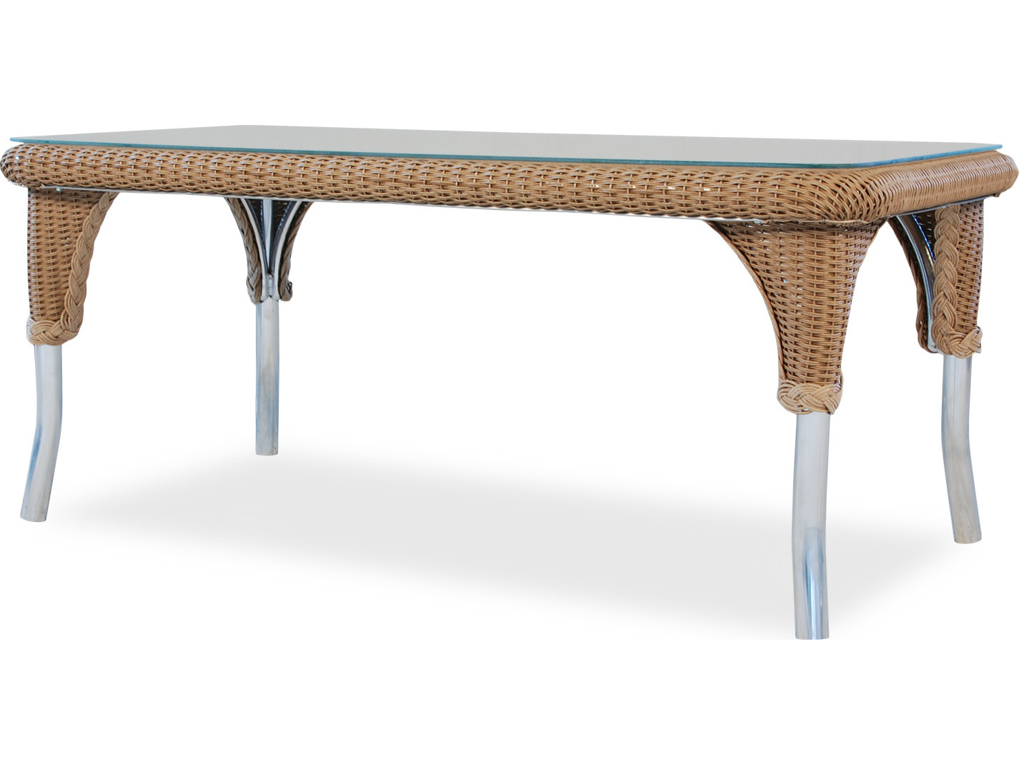 Dining & Accessory Wicker 42''W x 22''D Rectangular Coffee Table ...