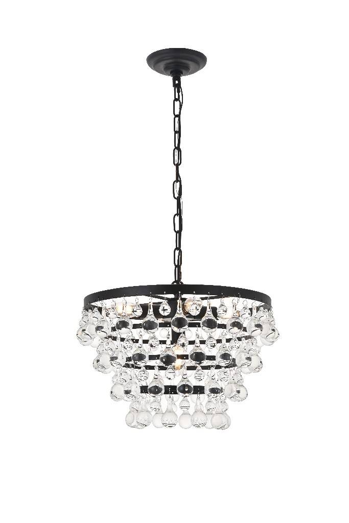 Kora 5 Light Black Pendant - Elegant Lighting LD5016D17BK - Arizona Outlet