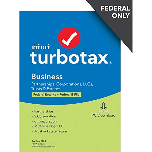 TurboTax Business 2020 Desktop Tax Software Federal Return Only  Federal Efile PC Download