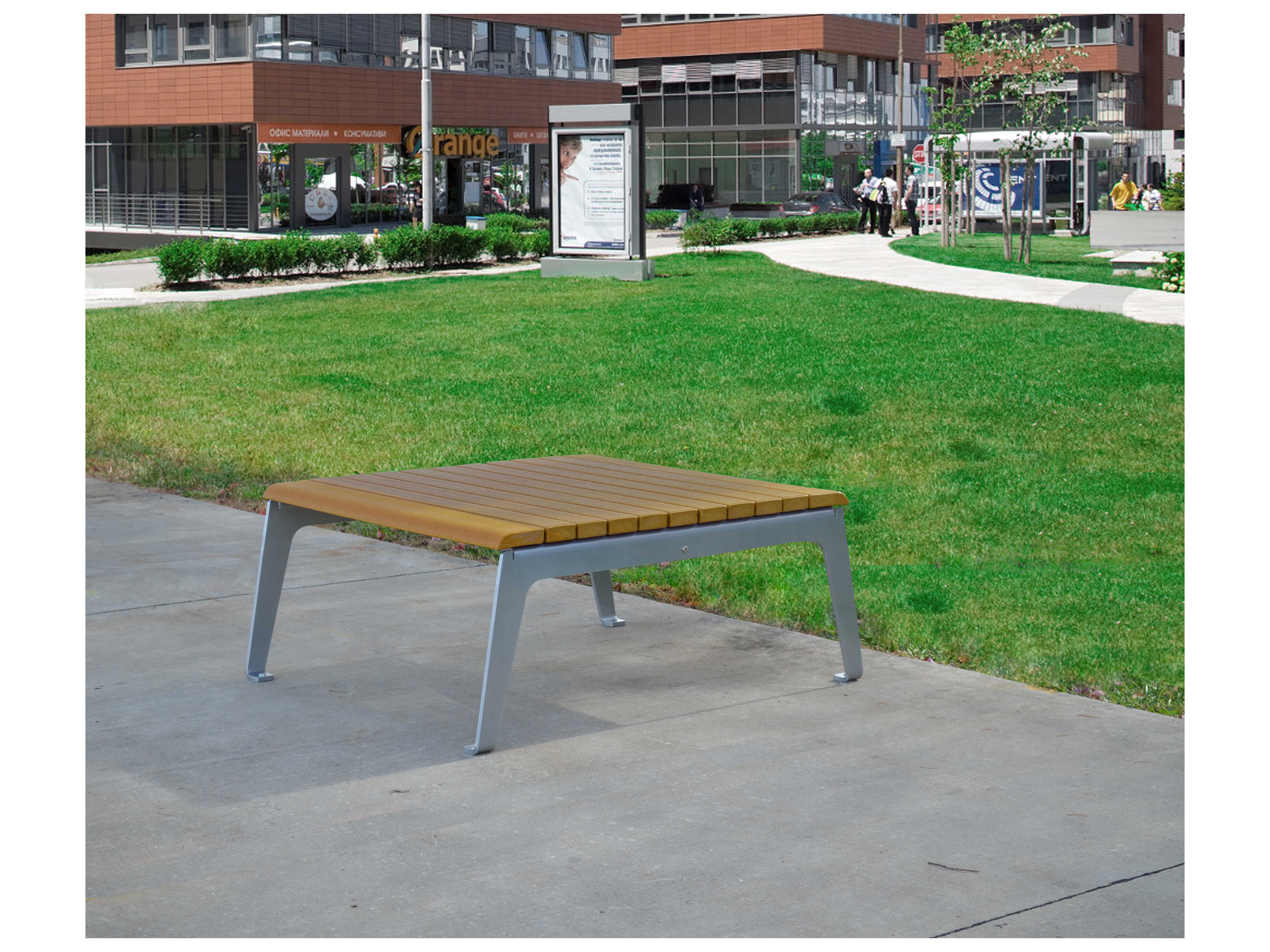 Plaza Steel 48''W x 41''D Rectangular Coffee Table