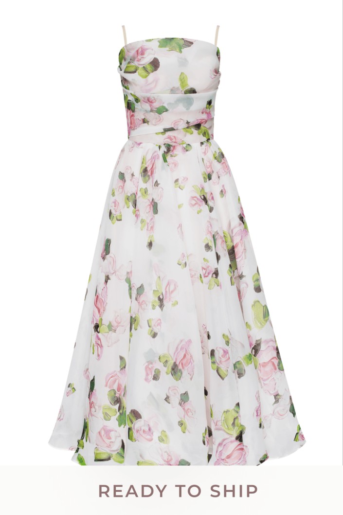 Outlet Milla Apple Blossom Tender Spaghetti Strap Midi Dress Apple Blossom #D9EA9A