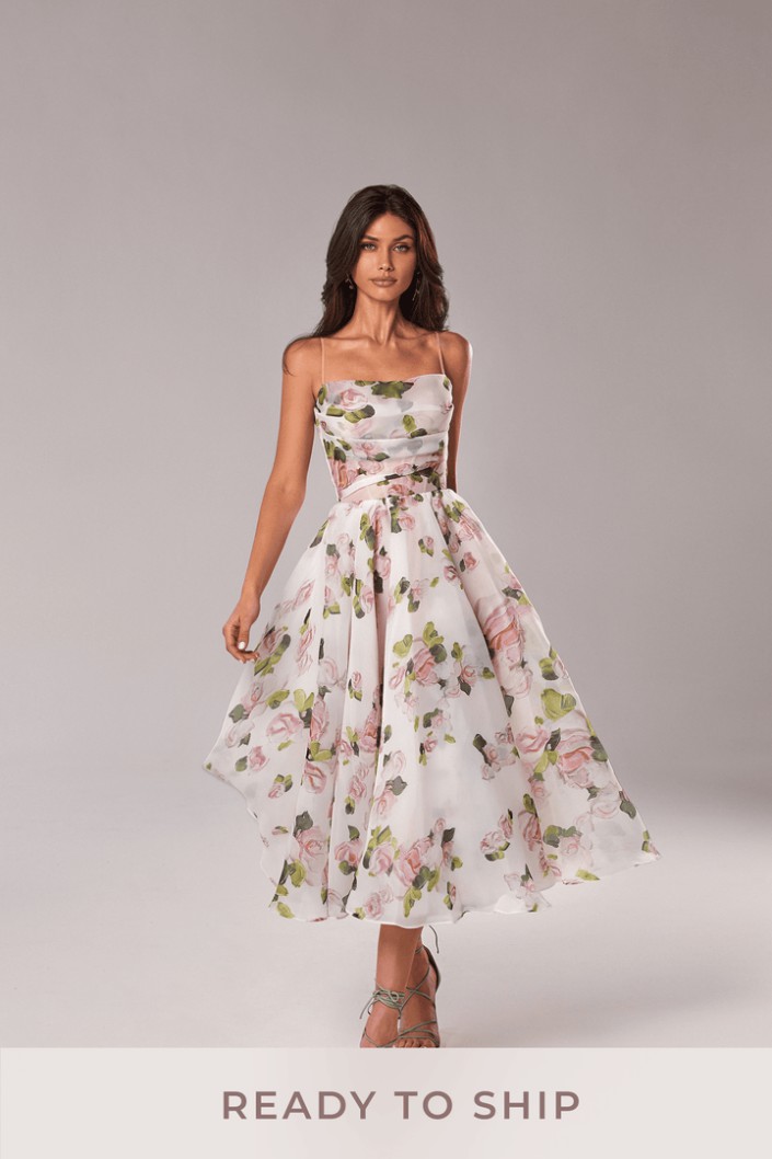 Outlet Milla Apple Blossom Tender Spaghetti Strap Midi Dress Apple Blossom #D9EA9A