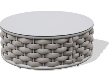 Savannah Rope Aluminum Champagne Round Coffee Table