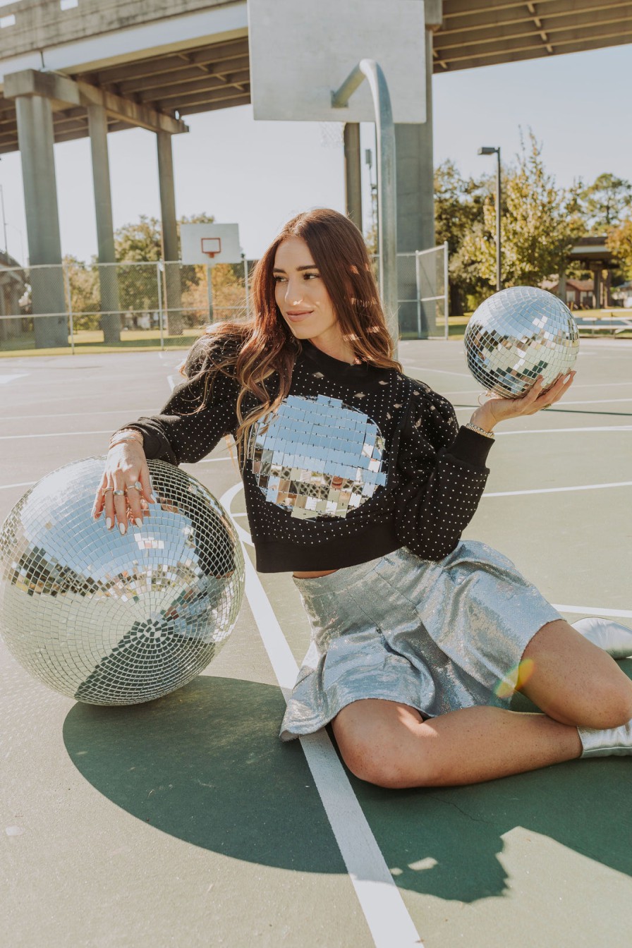Clearance Queen Of Sparkles Sweatshirts Disco Ball Sweatshirt XS