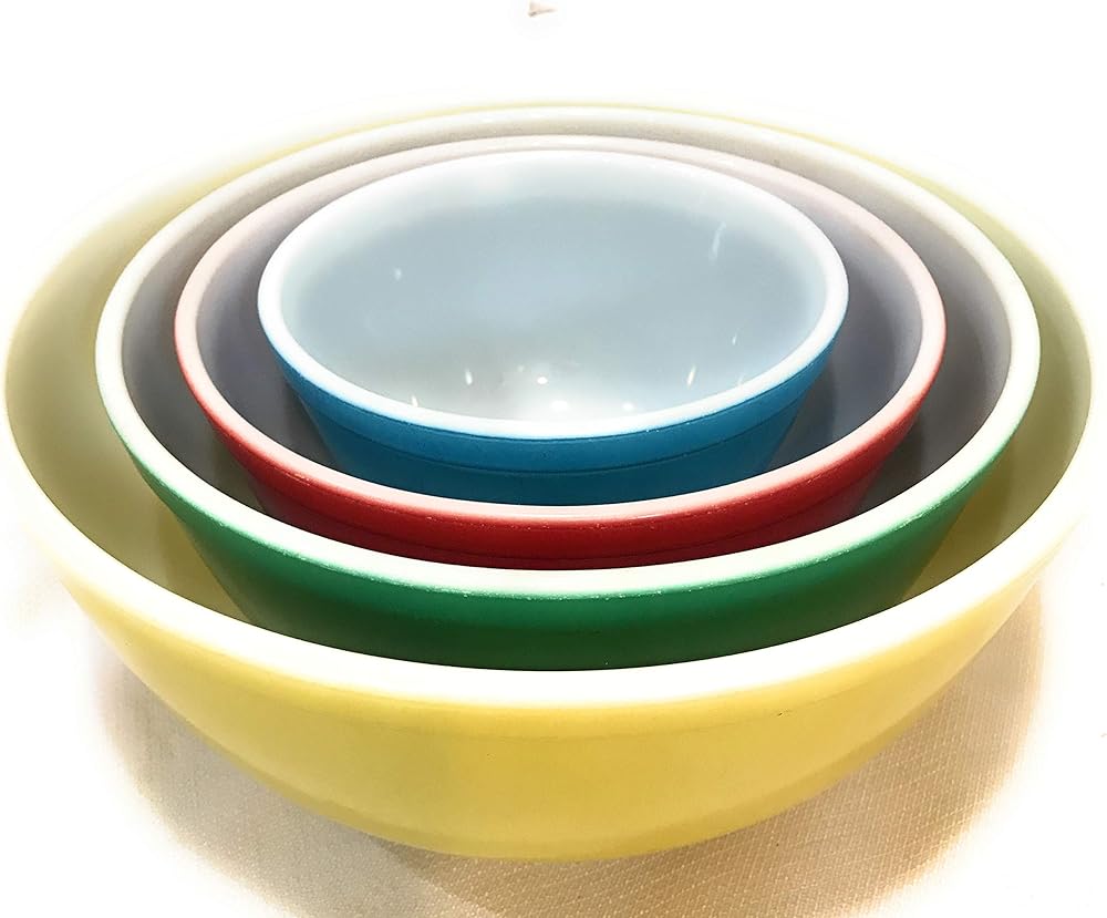 VINTAGE 1940'S PYREX PRIMARY COLORS MIXING BOWL SET - Blue 1 1/2 Pint ...