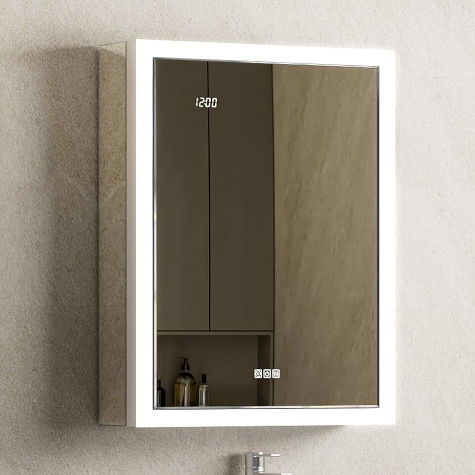 LED Medicine Cabinet, 20x26 Recessed or Surface Medicine Cabinet with ...