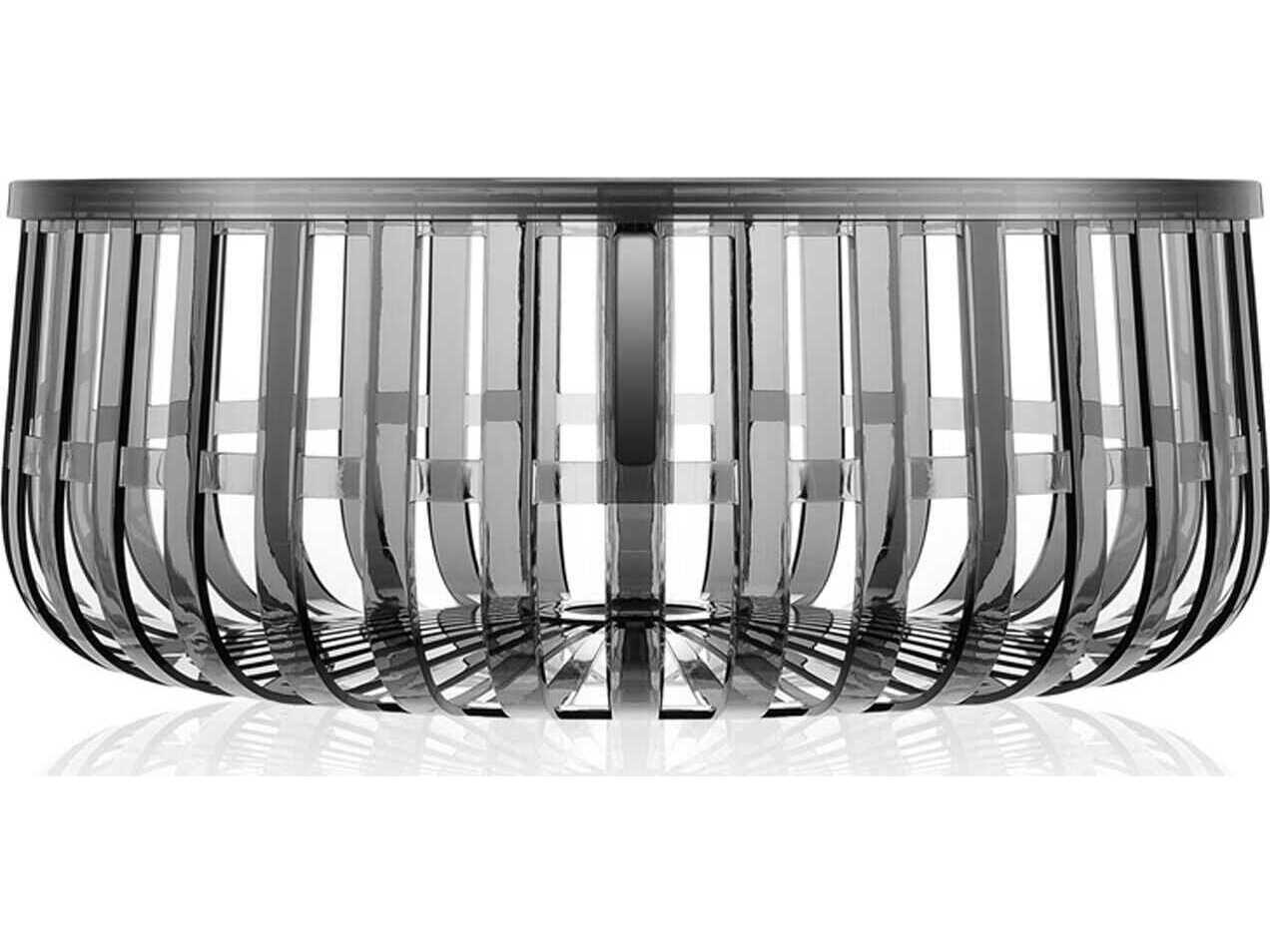 Panier Smoke Transparent 24'' Round Storage Coffee Table