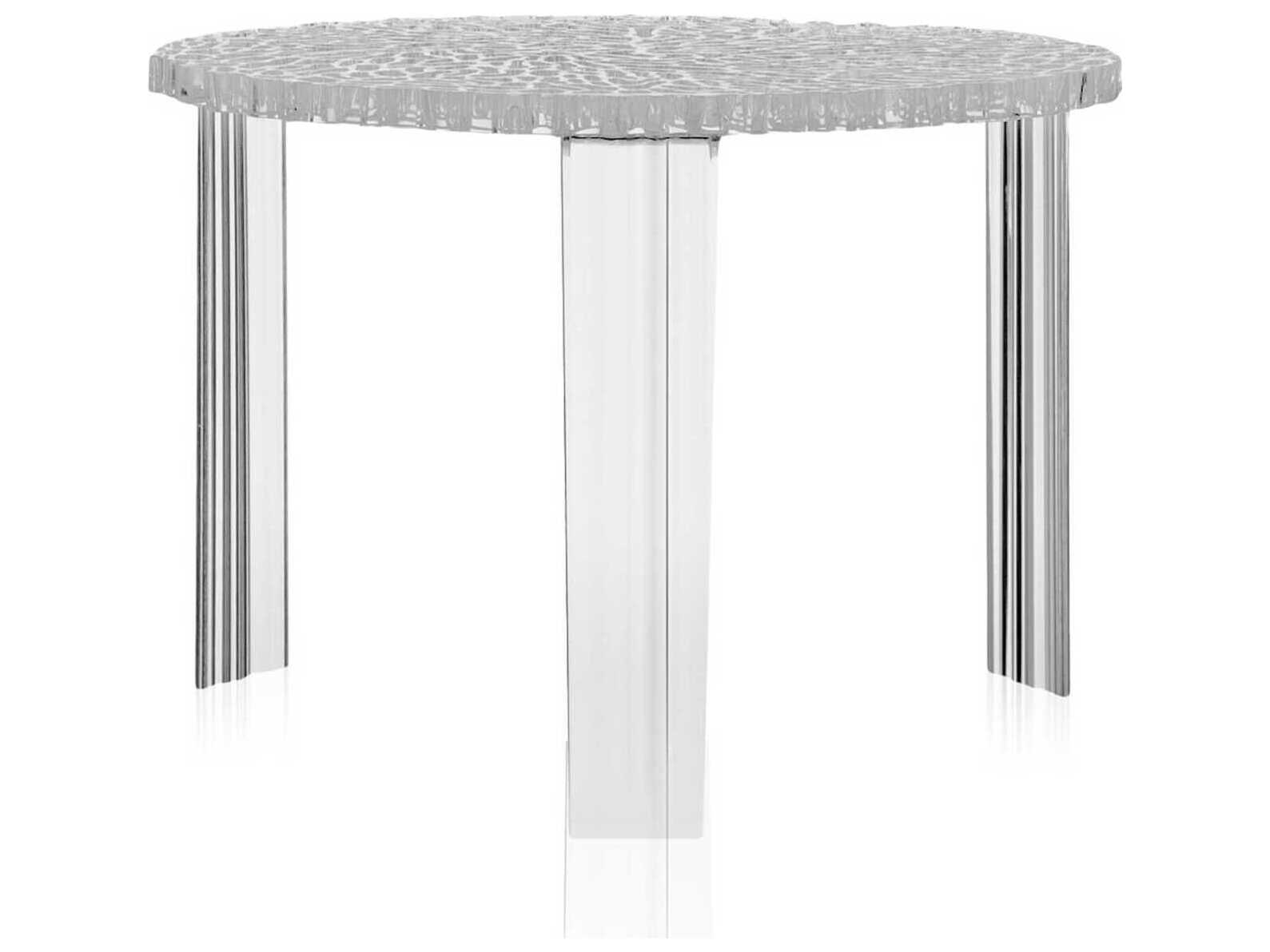 T-table Transparent Crystal Resin 14'' High Round Coffee Table