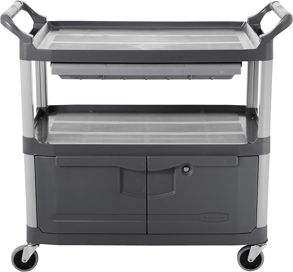 Rubbermaid Commercial Xtra Instrument and Rolling Utility Cart, Gray