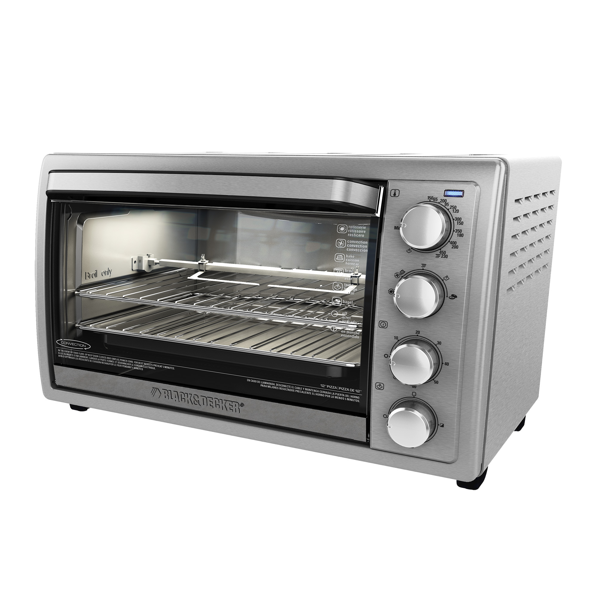 BLACK+DECKER Rotisserie Convection Countertop Toaster Oven, Stainless