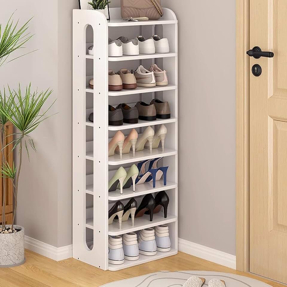 Space-saving modern independent multi-layer shoe cabinet, solid wood ...
