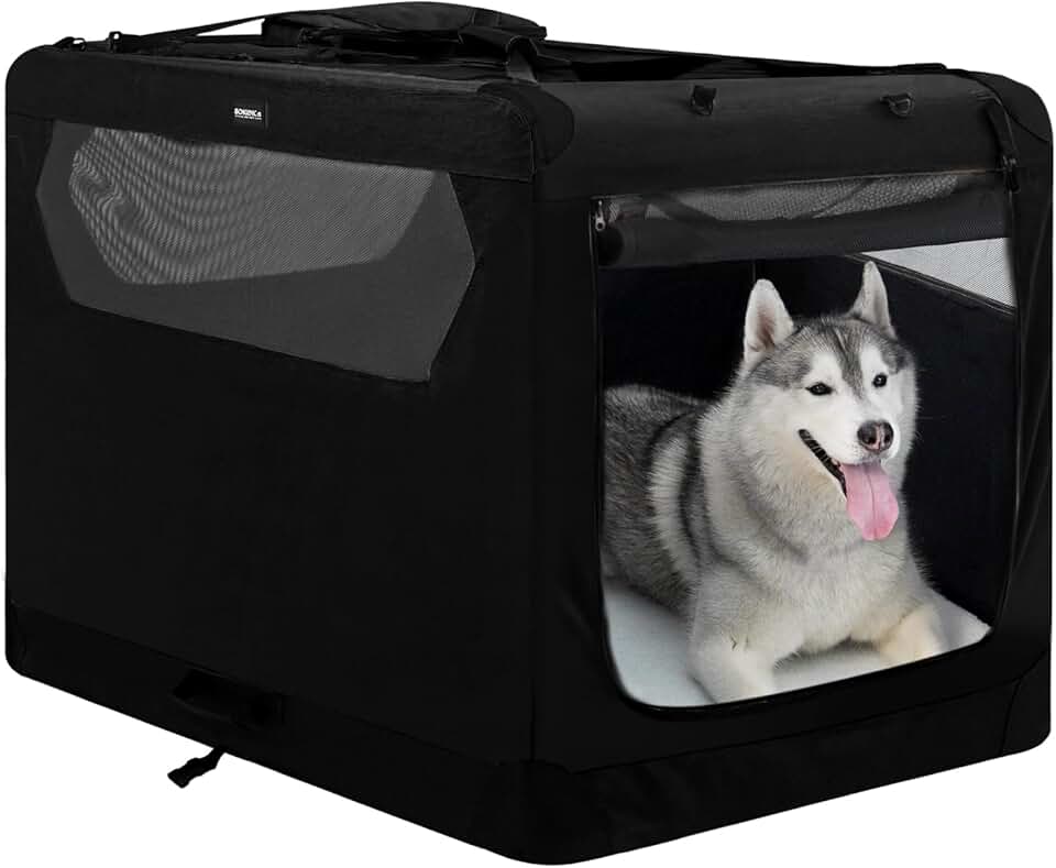 Curated visual reference: Picture Idea: Soft Collapsible Dog Crate For Large Dogs 42 Inch Foldable