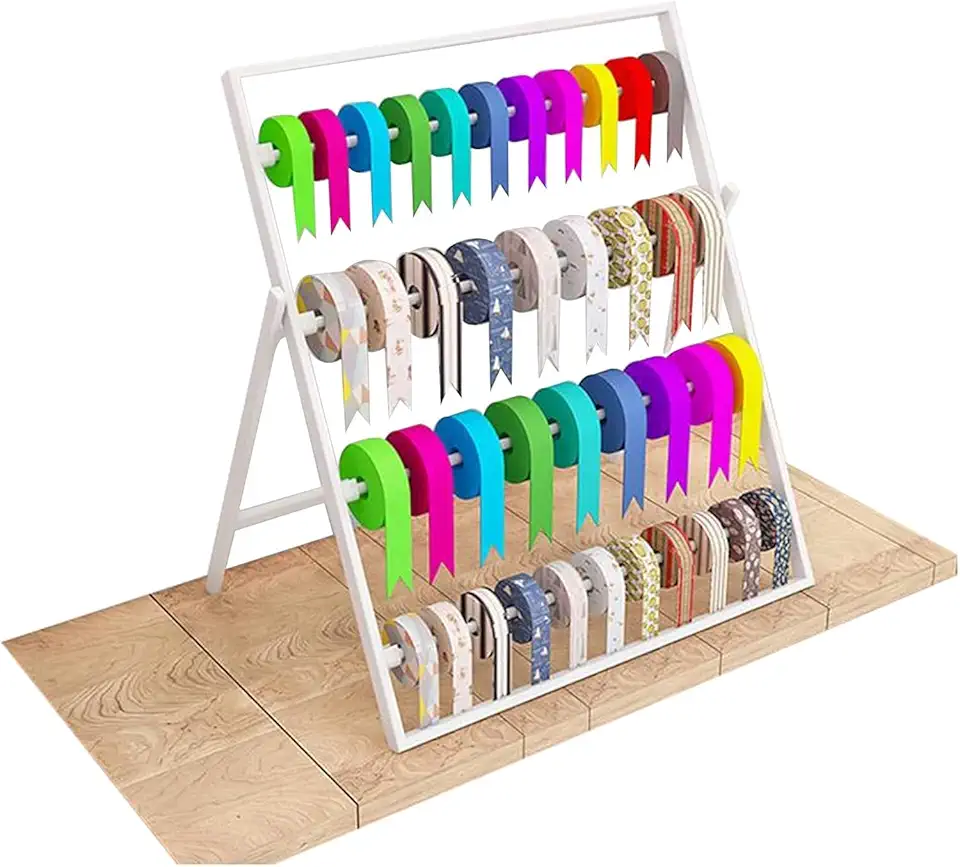 Ribbon Holder Organizer, Metal 4 Tier Scarf Display Stand, Commercial ...