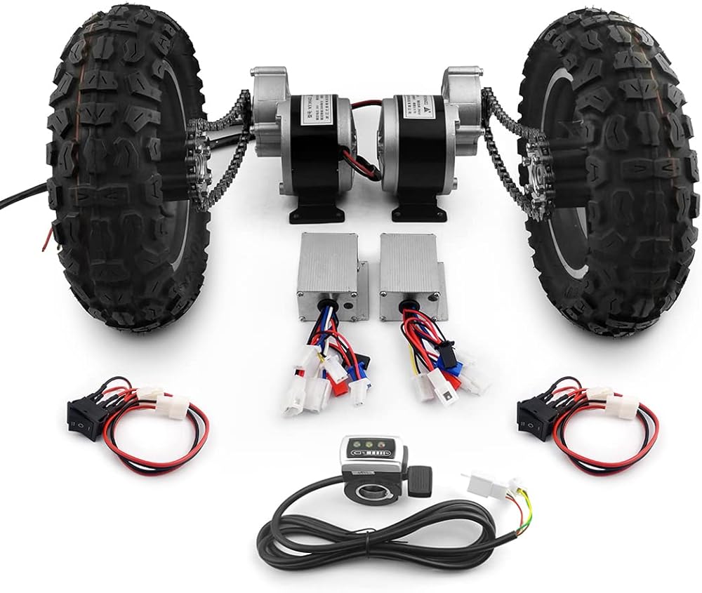 Electric Wheel Barrow Kit 200kg Electric Cart Conversion Kit Dual Drive Electric Cart Electric Wheelbarrow Conversion Kit