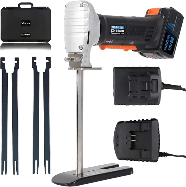 MINOVA Brushless Foam Rubber Cutter 8” Kit AC+DC, Cutting of All ...
