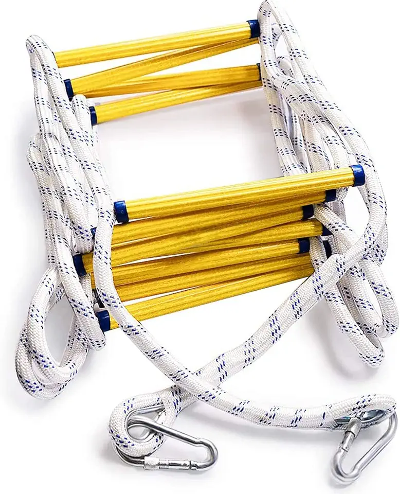 Forest Rescue Rope Ladder Fire Escape Rope Ladder Emergency Disaster Evacuation Ladder with 2 ...
