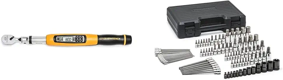 GEARWRENCH 3/8" Flex Head Electronic Torque Wrench with Angle, 10-100 ...