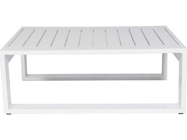 Aruba Aluminum White Large 43''W x 25''D Rectangular Coffee Table