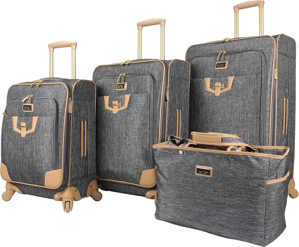 Nicole Miller Designer Luggage Paige Collection - 4 Piece Softside 