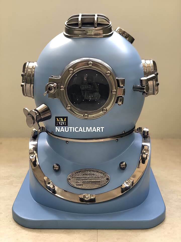 Blue Vintage U.S Navy Antique Diving Helmet - Mark V Deep Scuba Divers ...