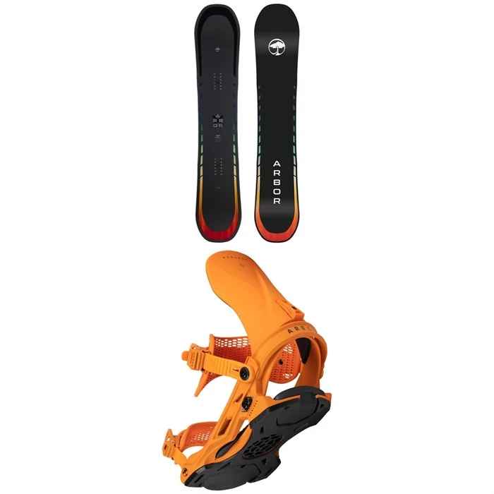 Arbor Formula Rocker Snowboard + Hemlock Snowboard Bindings 2024 ...