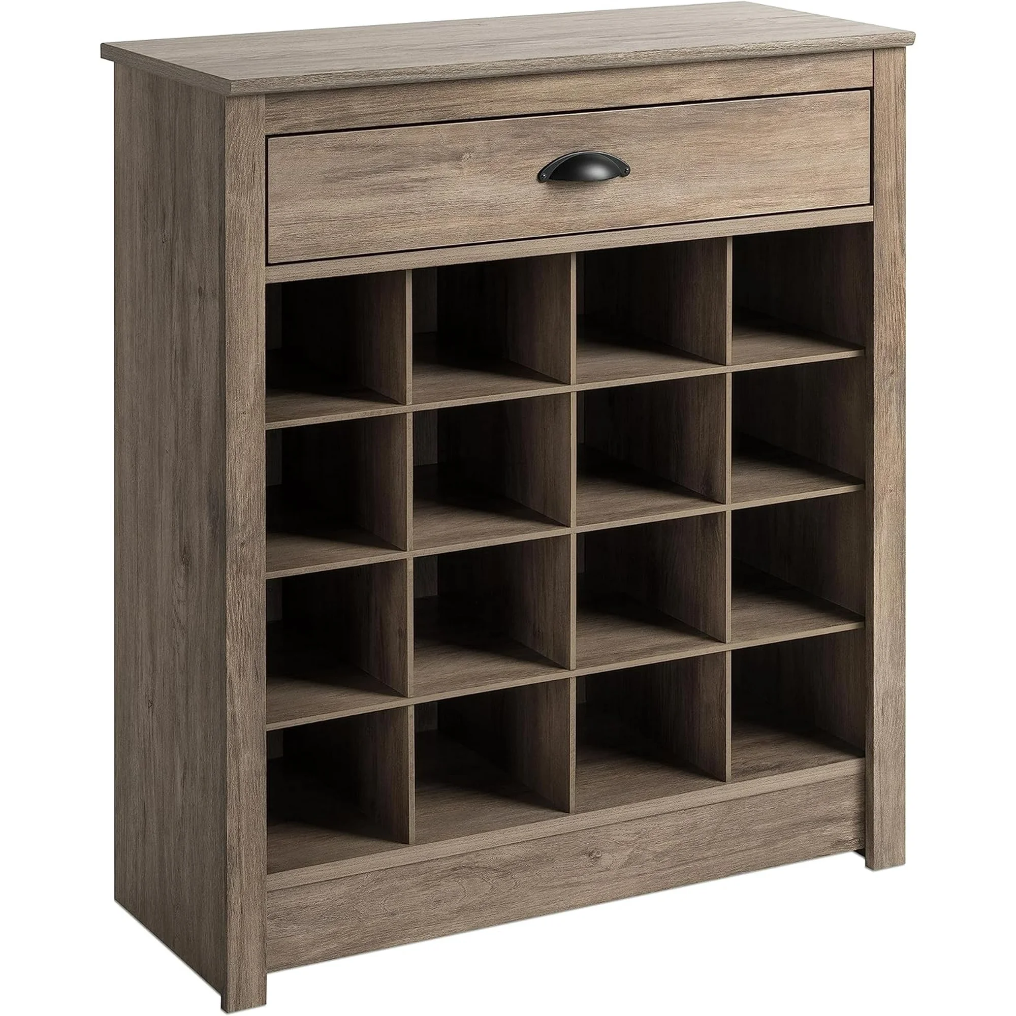 DONFU Entryway Shoe Storage Cabinet with 16 Cubbies and a Slim Top