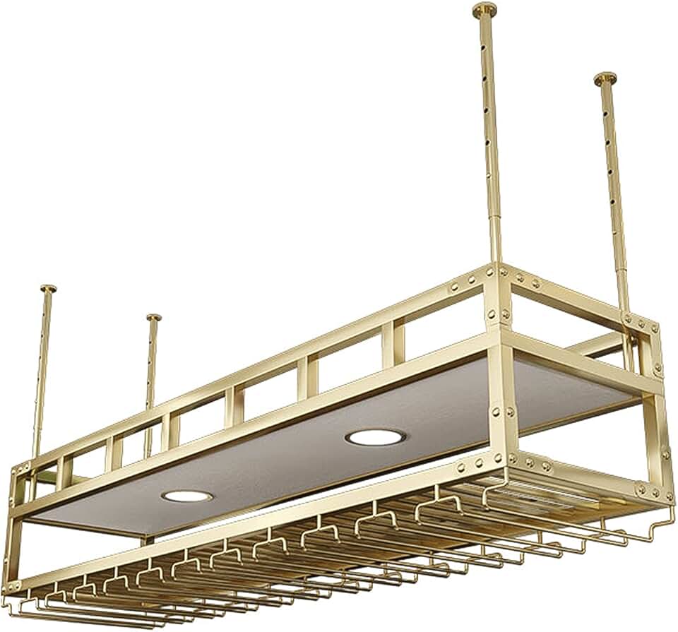 Hanging Wine Rack | Wrought Iron Floating Rack | Retro Country Style ...