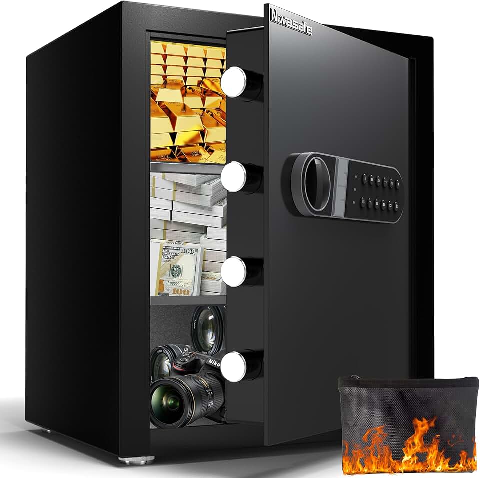 Safe box, 2.0 Cu ft Home Safe with Fireproof Waterproof Bag & Key ...
