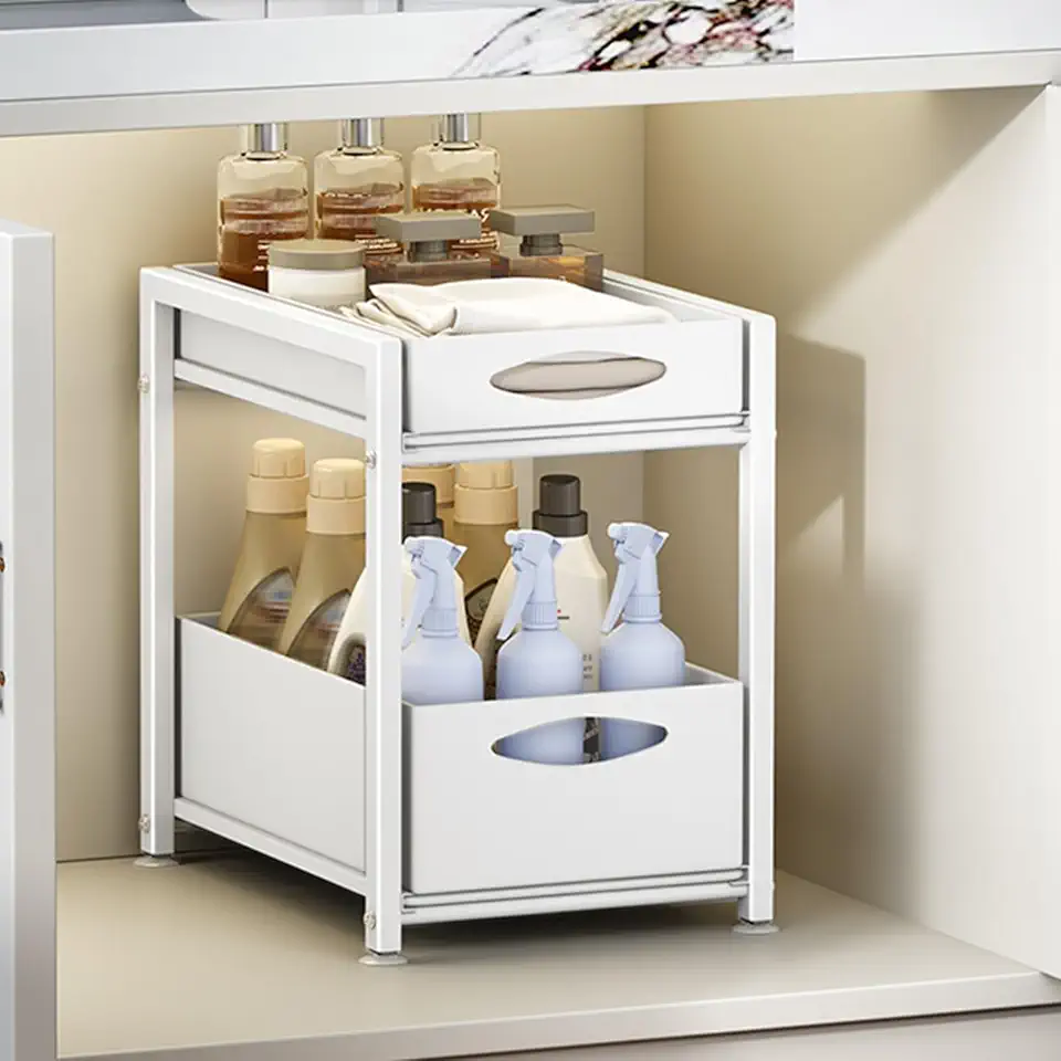TemkIN 2-Tier Under Sink Organizer, Pull Out Cabinet Organizer Drawers ...