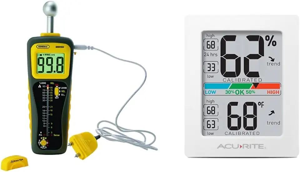 General Tools Moisture Meter MMD950 - Humidity Sensor & AcuRite Digital ...