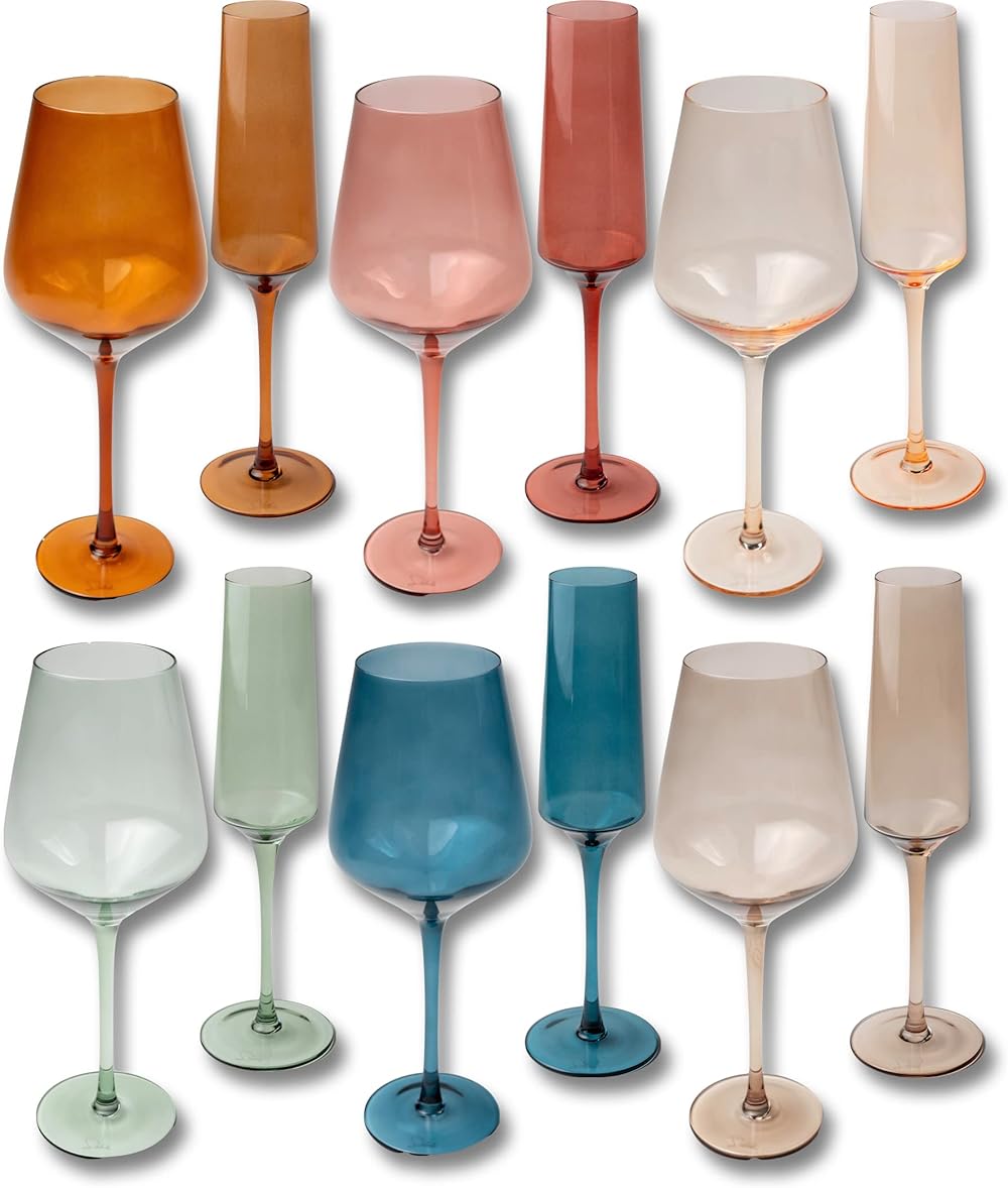 Saludi Colored Wine Glasses