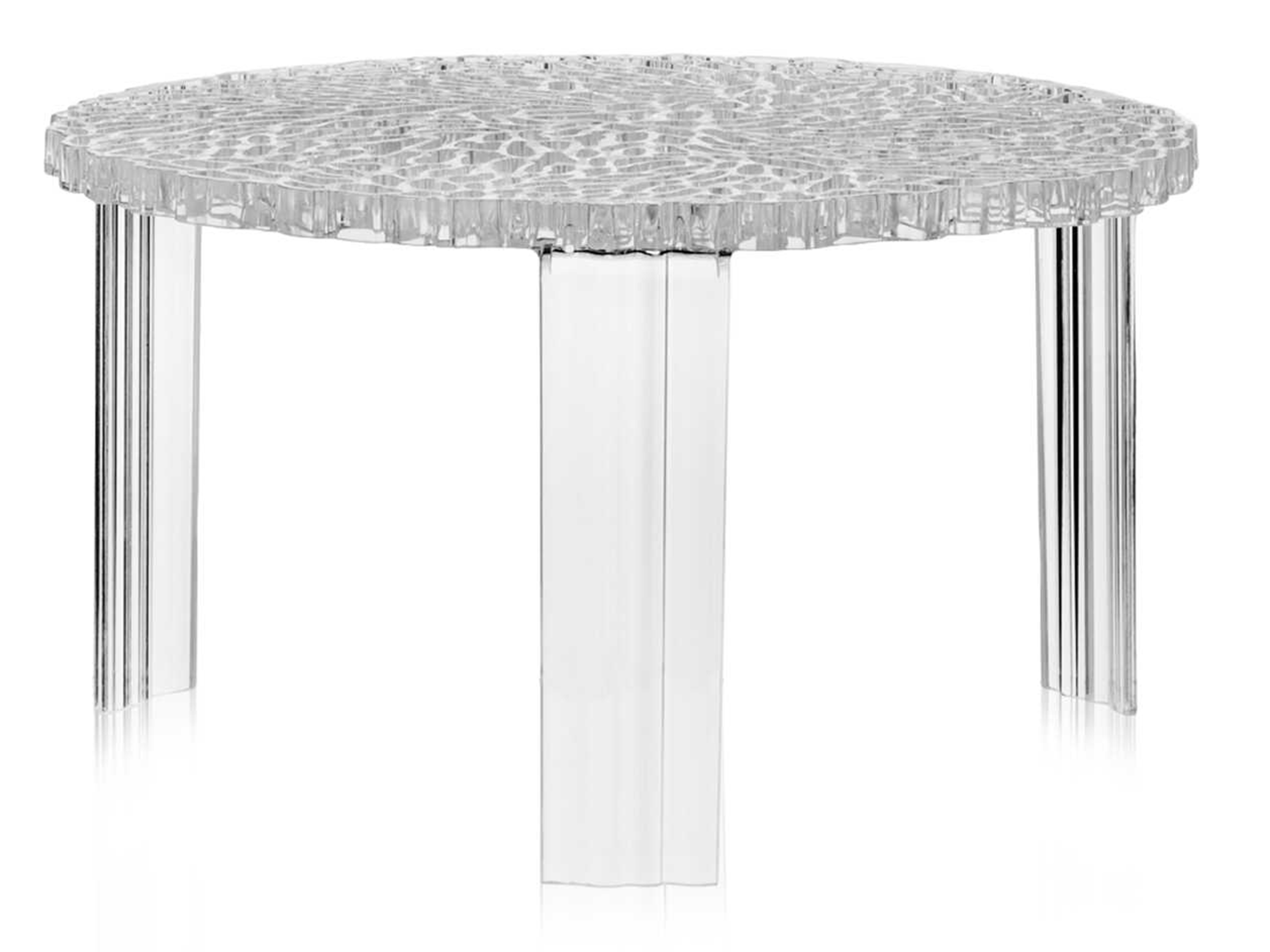 T-table Transparent Crystal Resin 11'' High Round Coffee Table