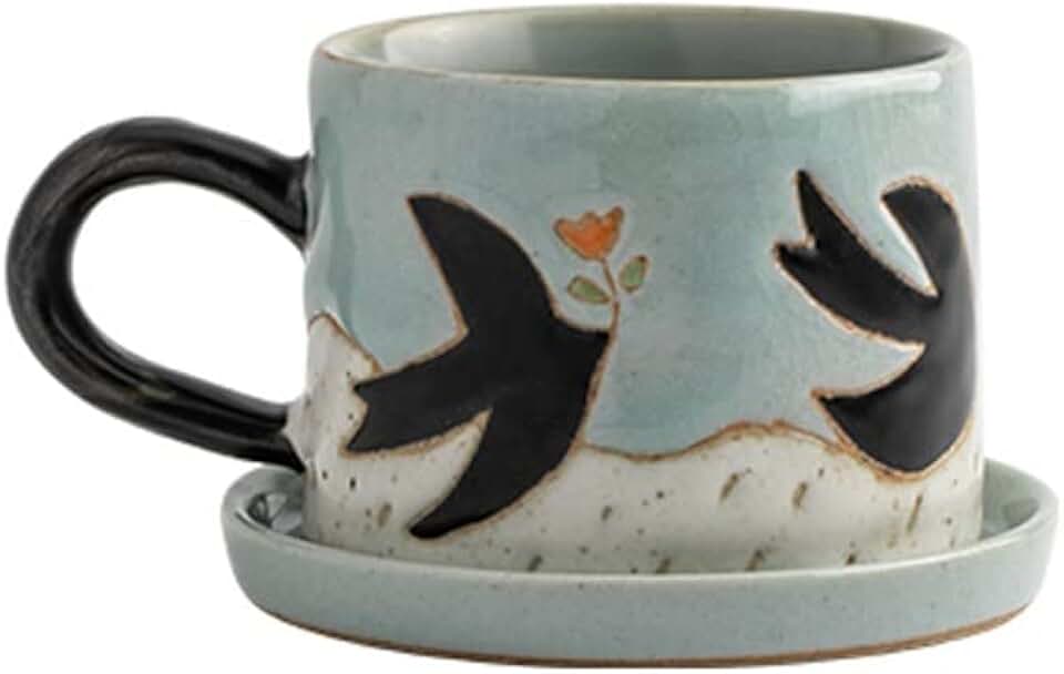 Matches21 Coffee Mugs Coffee Cups With Eye-catching Black White Stripes And Checked Designs Porcelain Set Of 4 10 Cm 300 Ml - View #11
