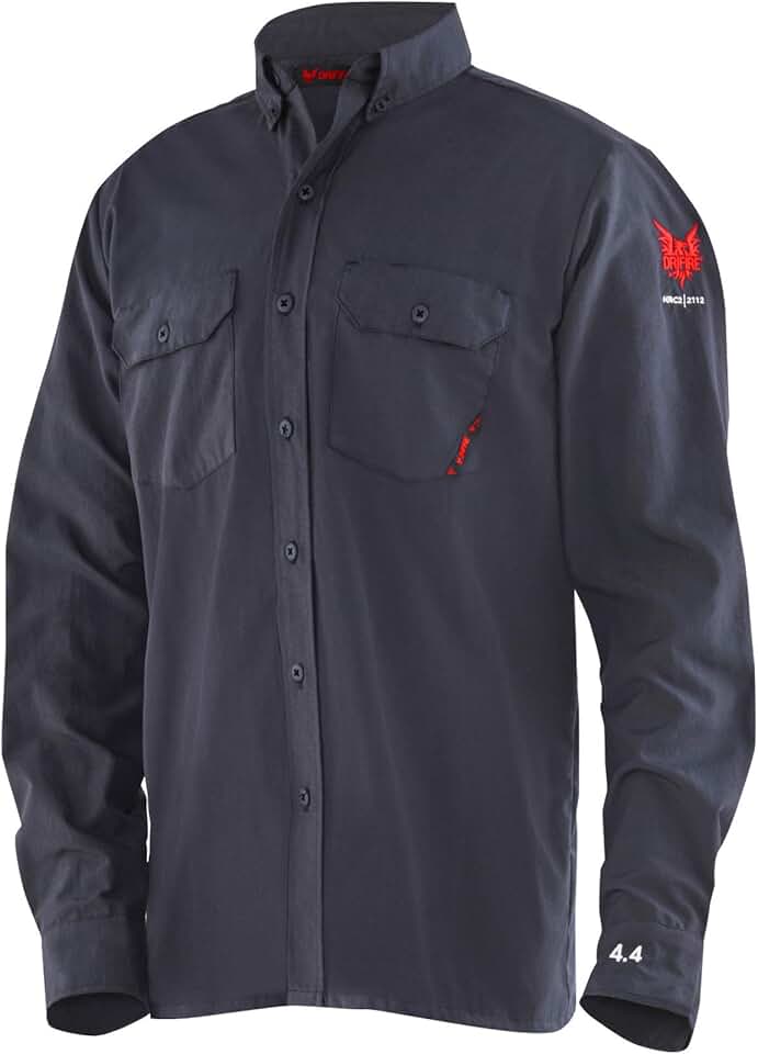 DRIFIRE High Performance CAT2 | 2112 Flame Resistant Industrial Ultra-Lightweight 4.4 oz. Work Shirt, Navy Blue