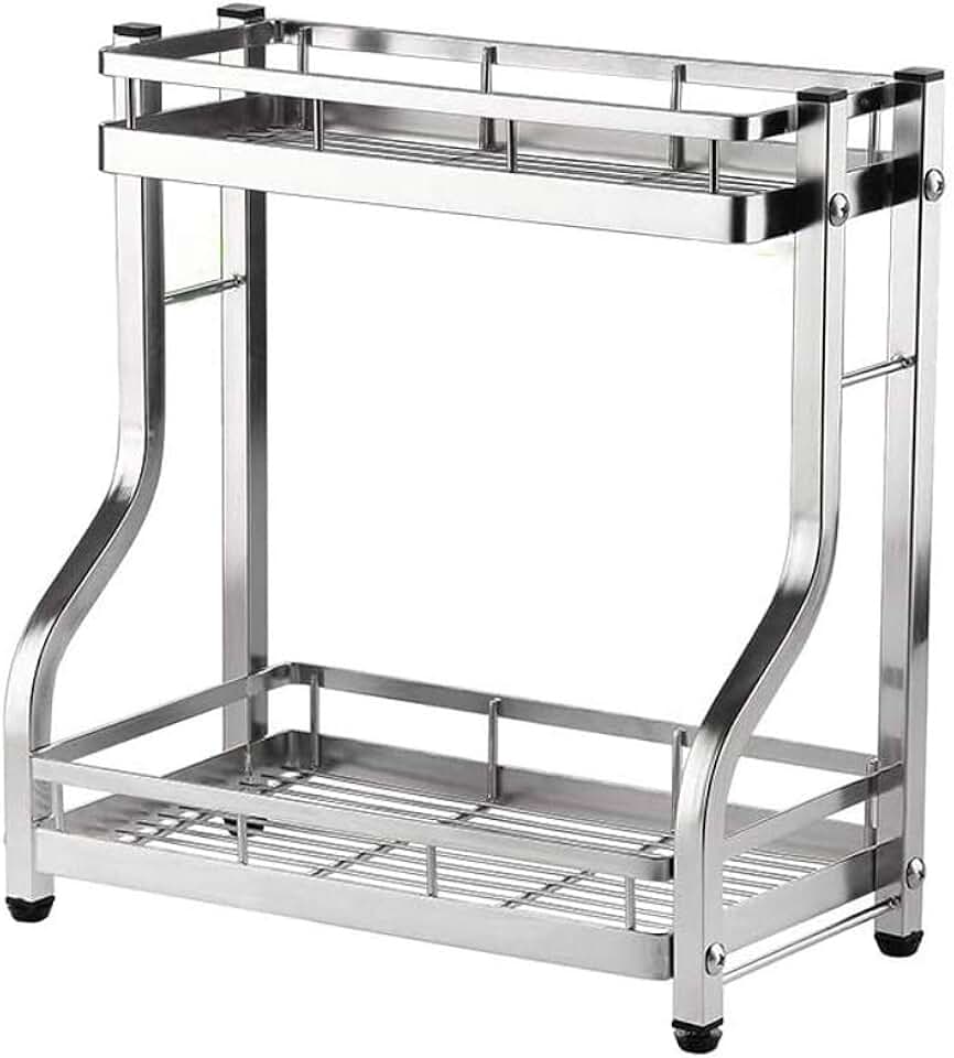 GYLXW 2 Tier Standing Rack Shelf Holder Spice Rack Countertop Storage ...