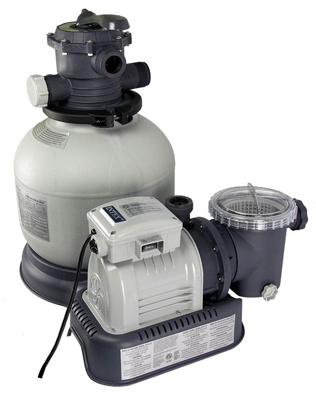 Intex Rechargeable Handheld Pool Vacuum &amp; Above Ground Pool Sand Filter ...
