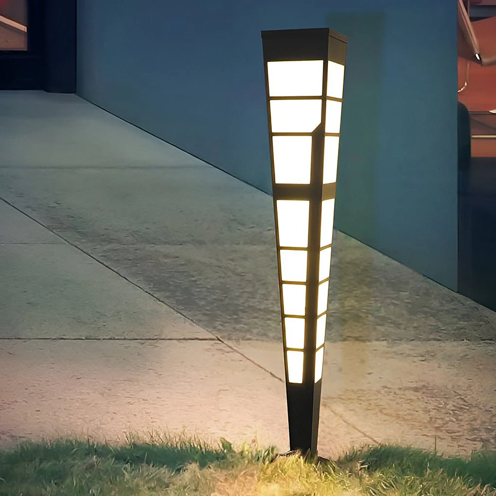Modern Stainless Steel Outdoor Post Light with Imitation Marble Shade