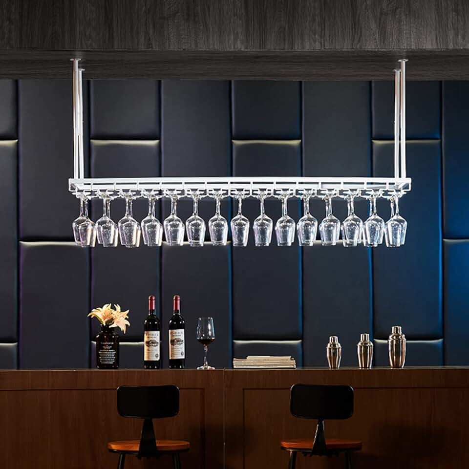 Ceiling Hanging Bar Unit Ceiling Wine Rack Hanging Wine Glass Racks ...