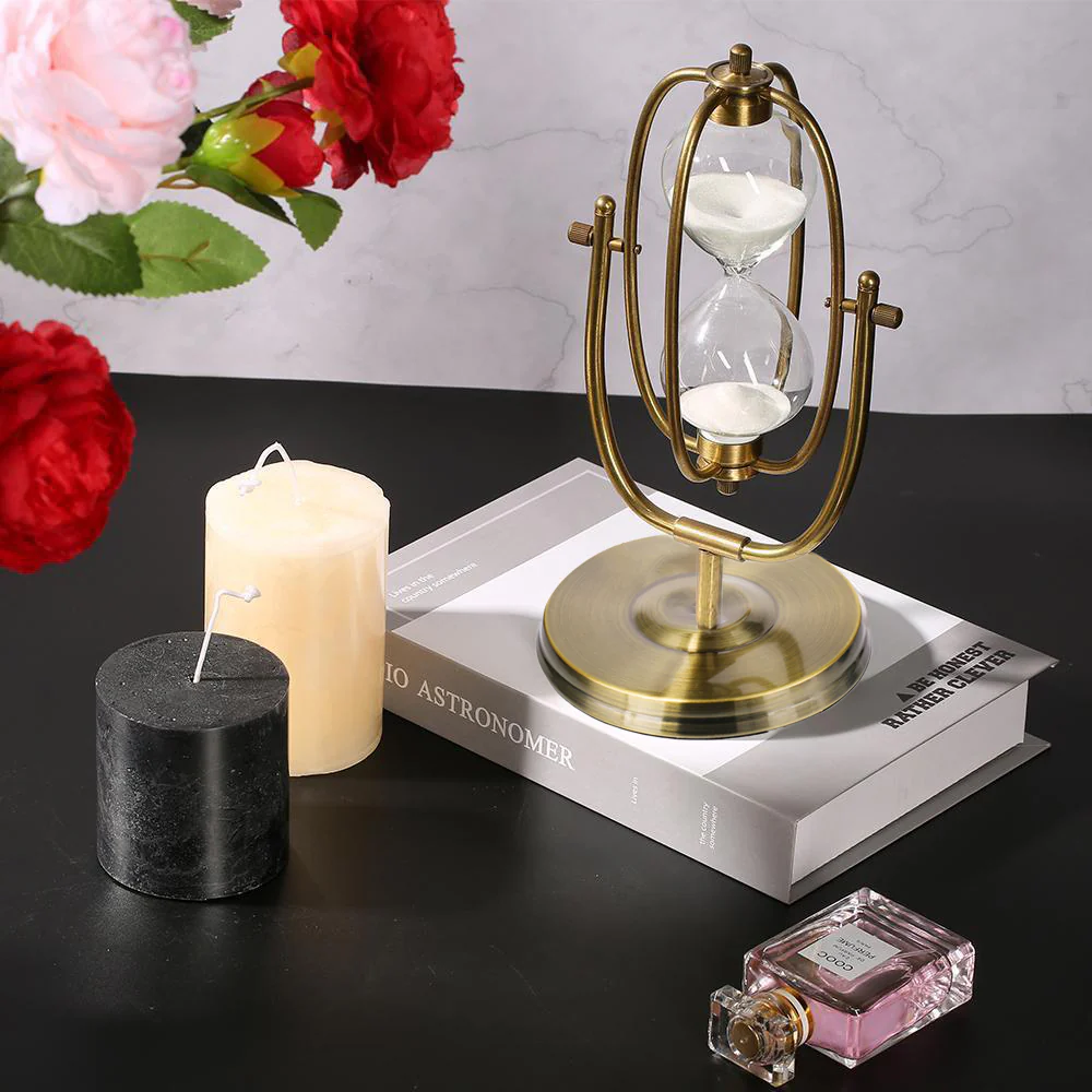 Modren Marble Hourglass Decorative Sand Hourglass Timer White