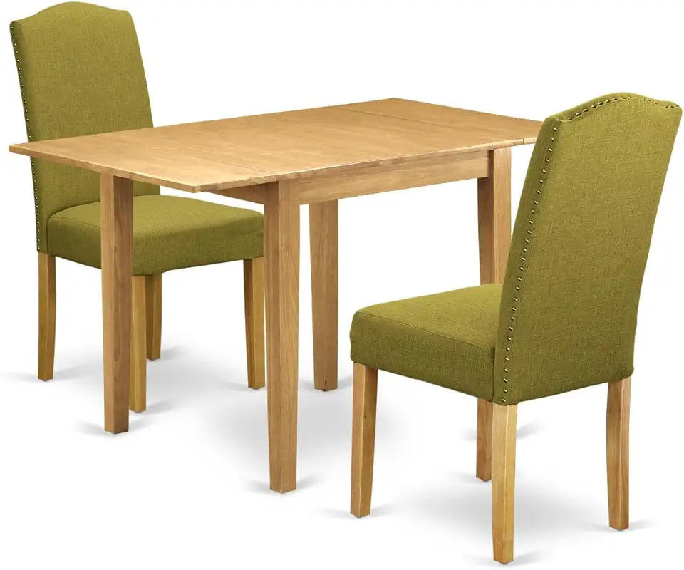 NDEN3-OAK-08 3 Piece Dining Room Table Set Contains a Rectangle Dining ...