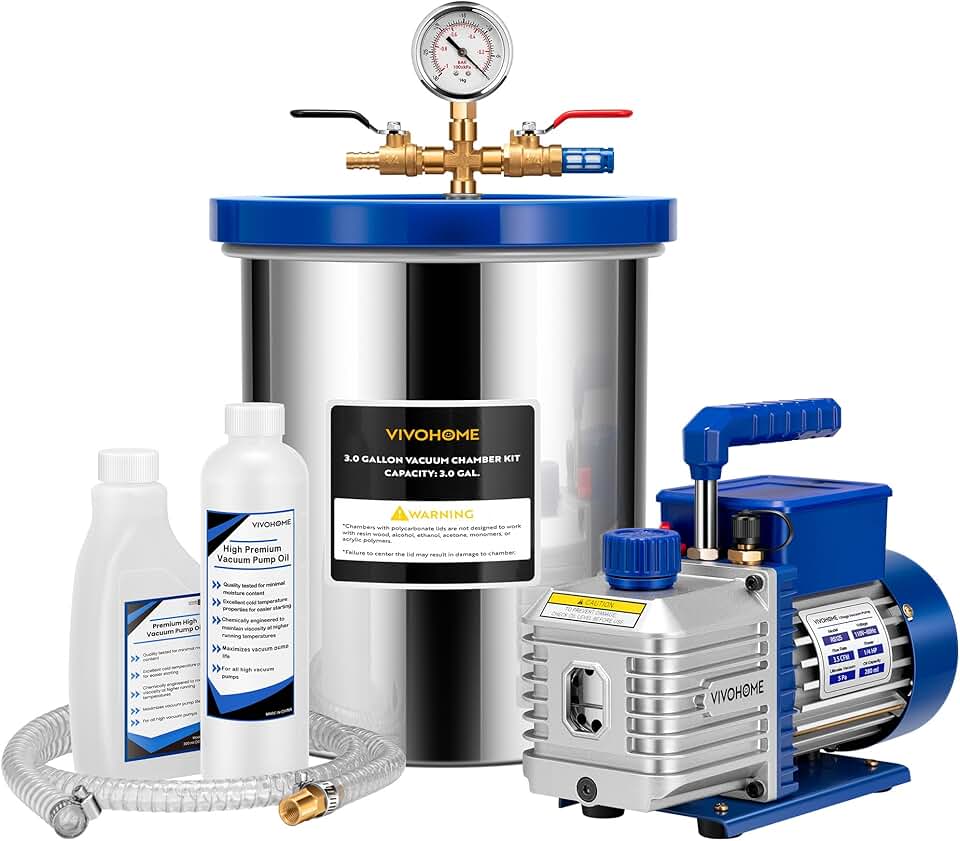SucceBuy 3-Gallonen-Vakuumkammer und 3,5-CFM-Pumpensatz SucceBuy 3-Gallonen-Vakuumkammer und 3,5-CFM-Pumpensatz