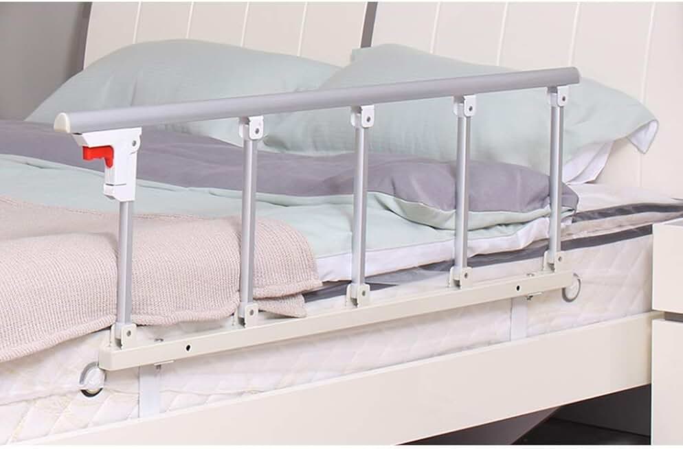 Bedsider Railing Foldable Elderly Bed Guard Rails Aluminum Alloy Portable Grip Fold ...