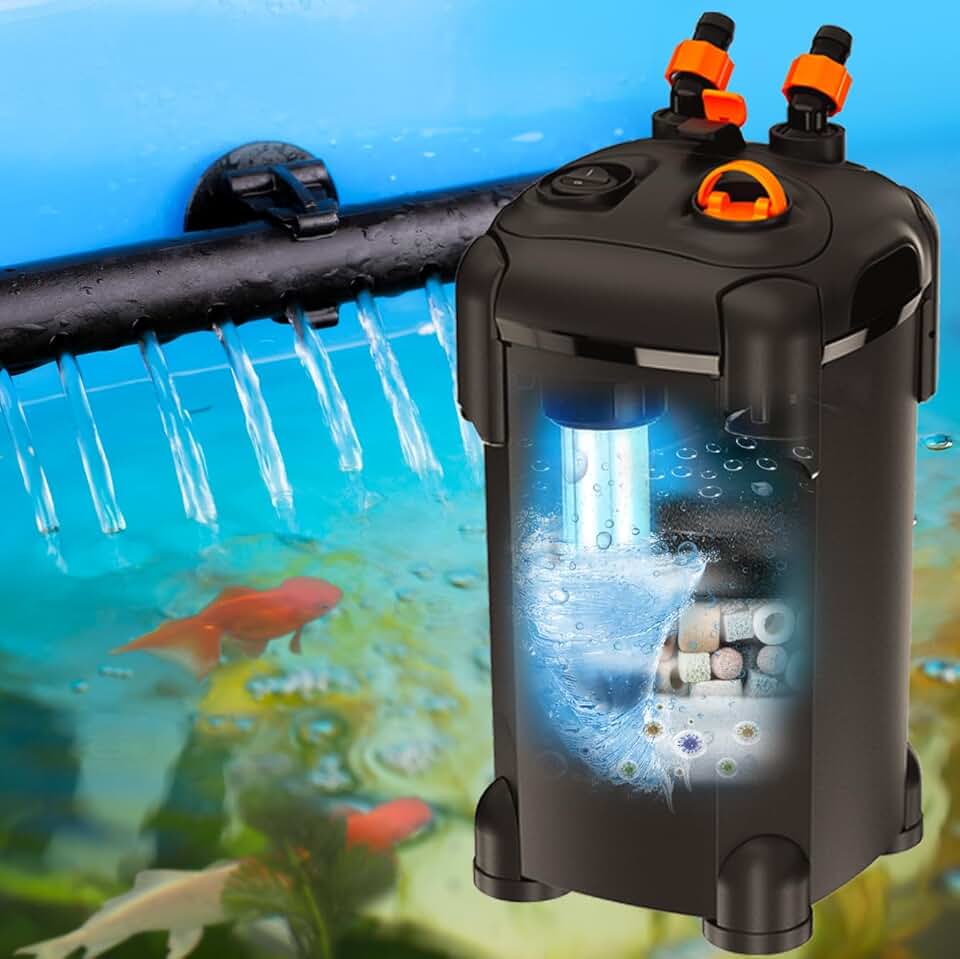 Aquarium Canister Filter Fish Tank UV Filter Aquarium Green Water ...